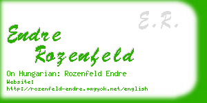 endre rozenfeld business card